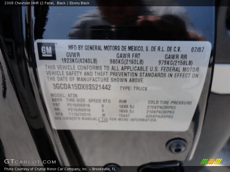 Black / Ebony Black 2008 Chevrolet HHR LS Panel