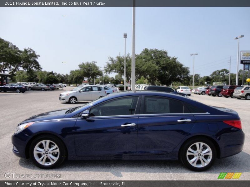Indigo Blue Pearl / Gray 2011 Hyundai Sonata Limited