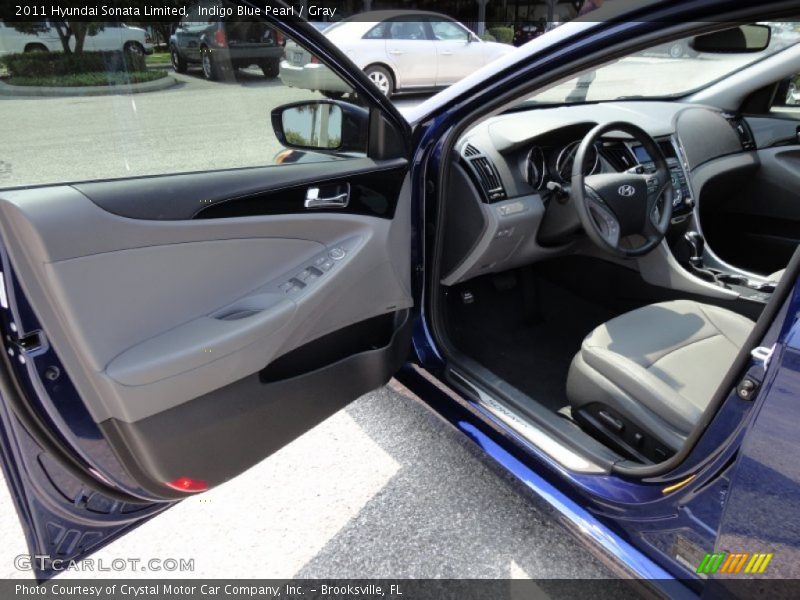 Indigo Blue Pearl / Gray 2011 Hyundai Sonata Limited