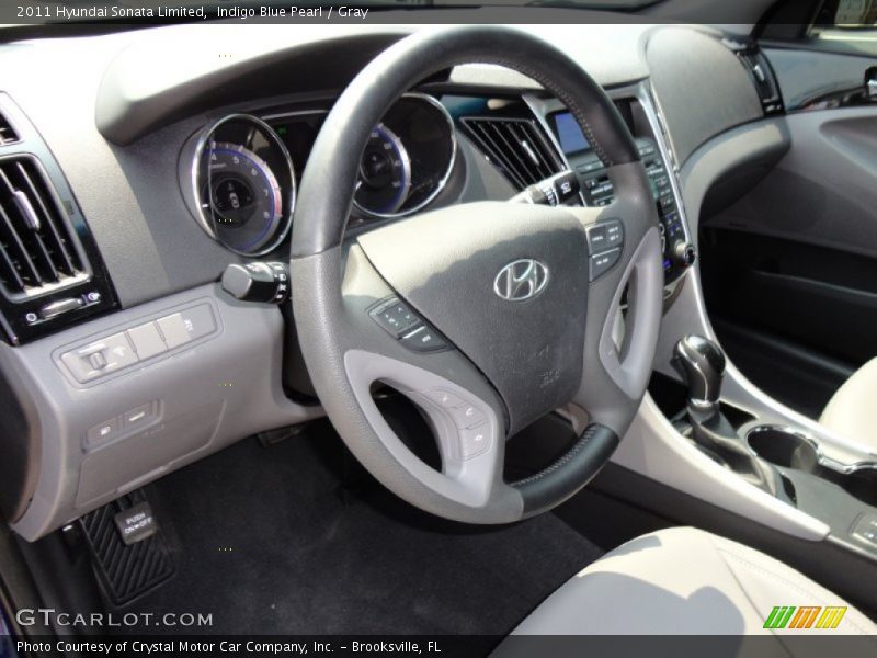 Indigo Blue Pearl / Gray 2011 Hyundai Sonata Limited