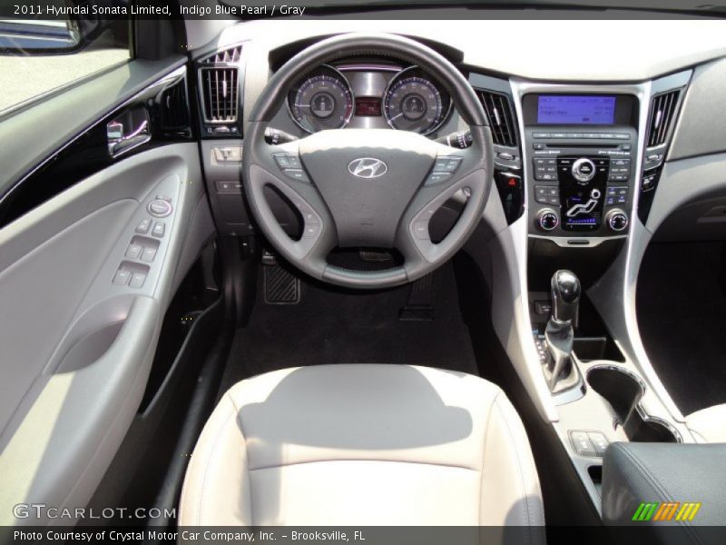 Indigo Blue Pearl / Gray 2011 Hyundai Sonata Limited