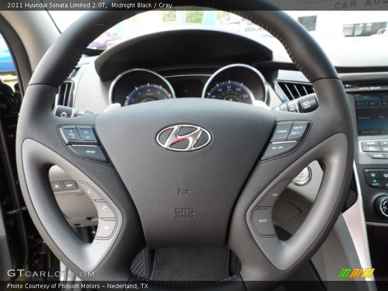 Midnight Black / Gray 2011 Hyundai Sonata Limited 2.0T