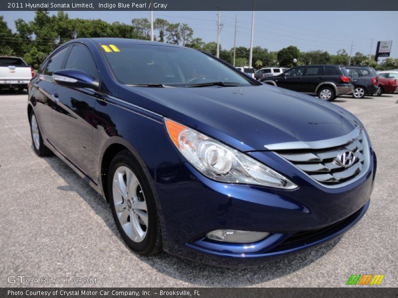 Indigo Blue Pearl / Gray 2011 Hyundai Sonata Limited