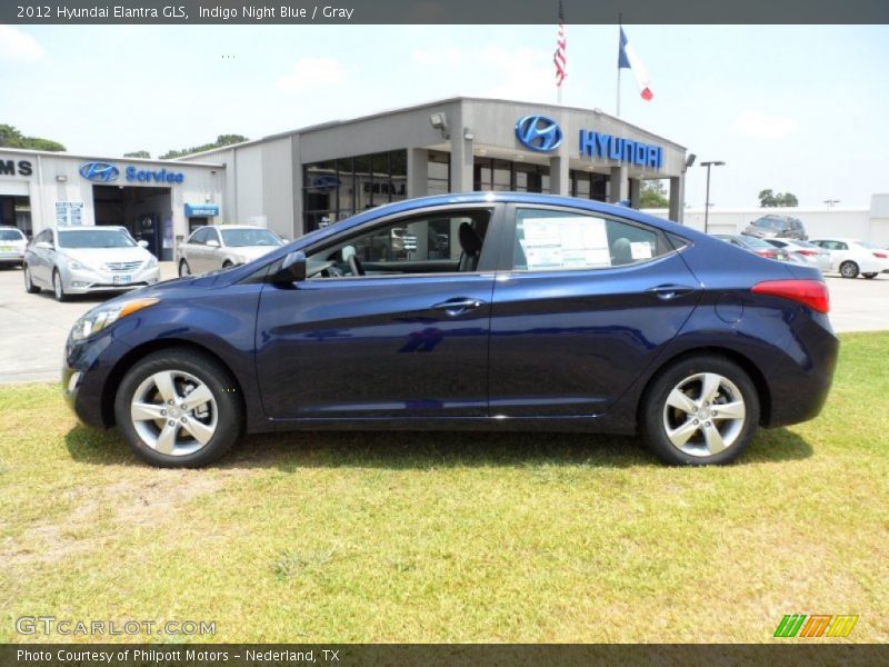 Indigo Night Blue / Gray 2012 Hyundai Elantra GLS