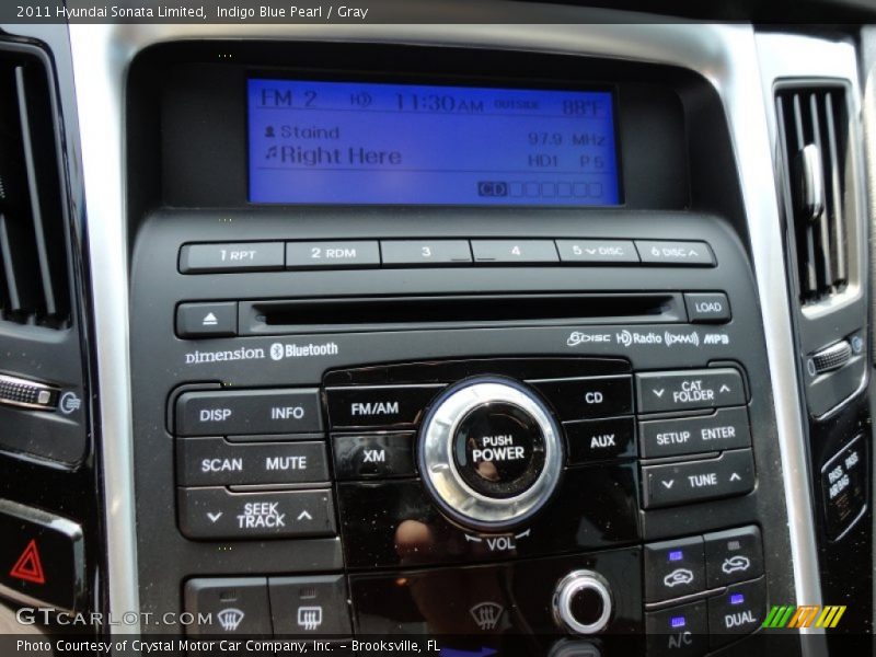 Indigo Blue Pearl / Gray 2011 Hyundai Sonata Limited