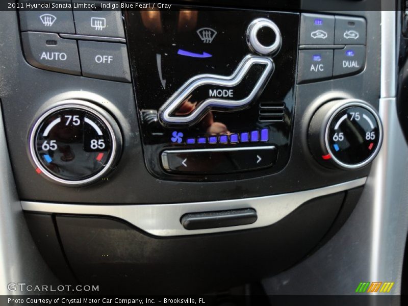 Indigo Blue Pearl / Gray 2011 Hyundai Sonata Limited