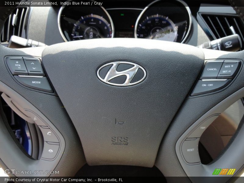 Indigo Blue Pearl / Gray 2011 Hyundai Sonata Limited