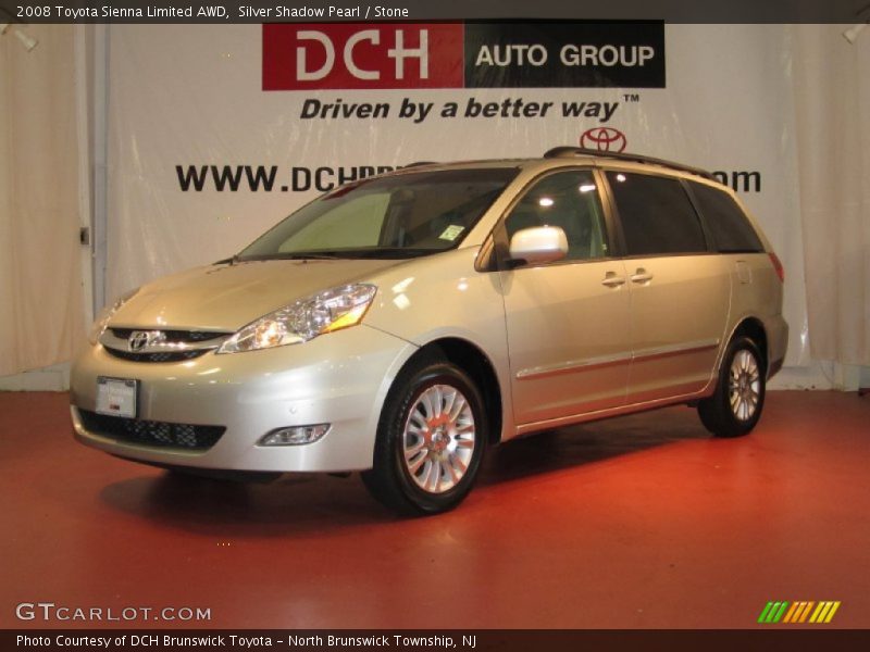 Silver Shadow Pearl / Stone 2008 Toyota Sienna Limited AWD