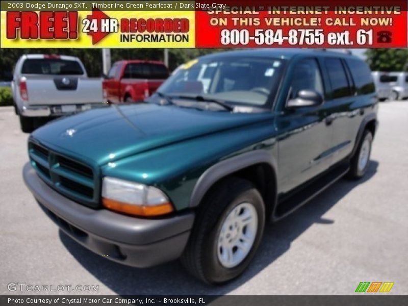 Timberline Green Pearlcoat / Dark Slate Gray 2003 Dodge Durango SXT