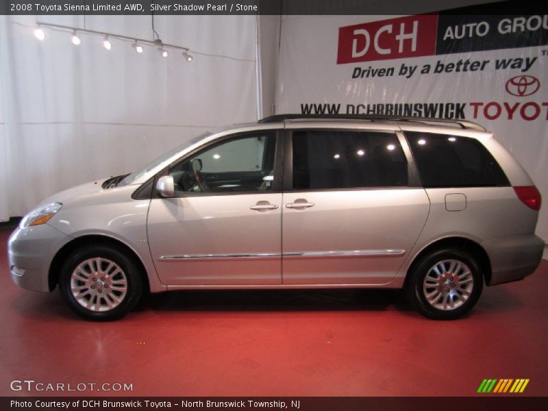 Silver Shadow Pearl / Stone 2008 Toyota Sienna Limited AWD