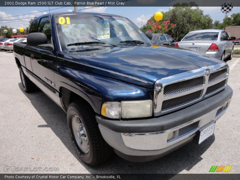 Patriot Blue Pearl / Mist Gray 2001 Dodge Ram 1500 SLT Club Cab