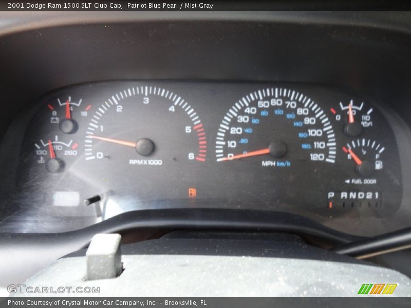 Patriot Blue Pearl / Mist Gray 2001 Dodge Ram 1500 SLT Club Cab