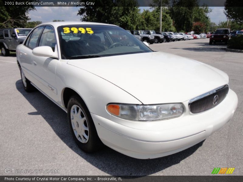 White / Medium Gray 2001 Buick Century Custom