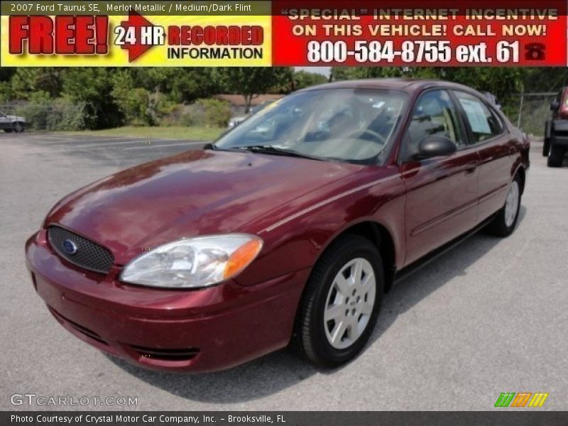 Merlot Metallic / Medium/Dark Flint 2007 Ford Taurus SE