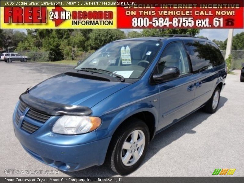 Atlantic Blue Pearl / Medium Slate Gray 2005 Dodge Grand Caravan SXT