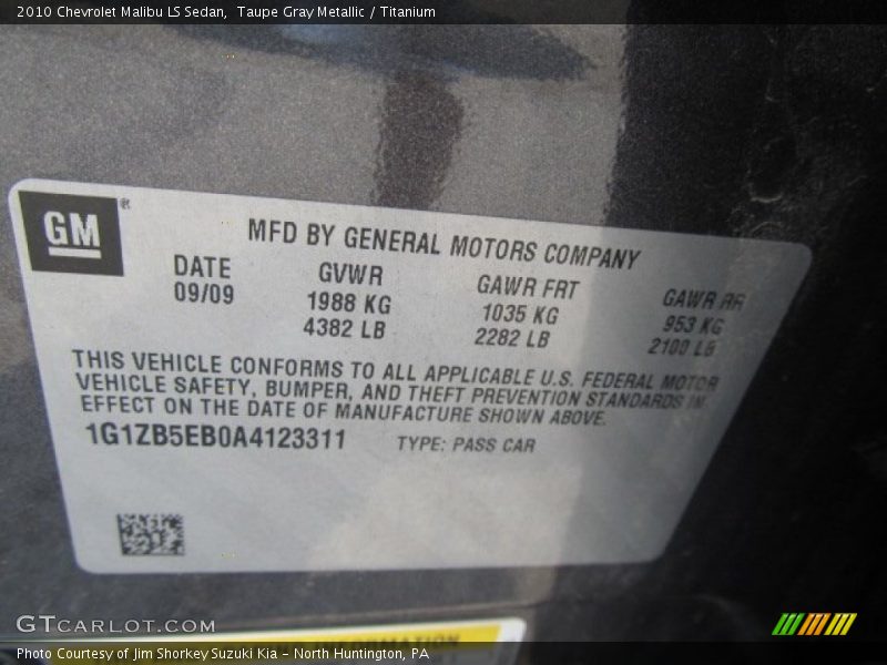 Taupe Gray Metallic / Titanium 2010 Chevrolet Malibu LS Sedan