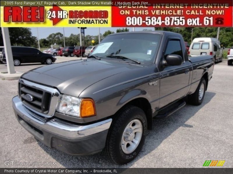 Dark Shadow Grey Metallic / Medium Dark Flint 2005 Ford Ranger XLT Regular Cab