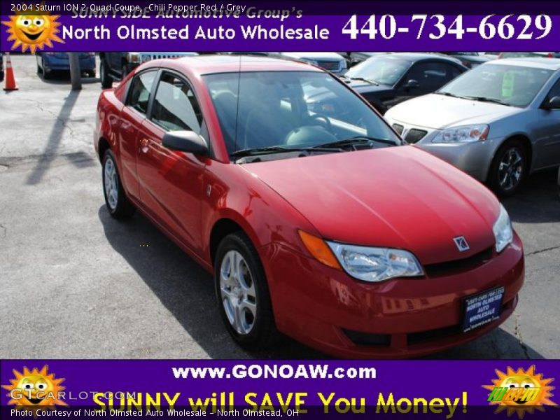 Chili Pepper Red / Grey 2004 Saturn ION 2 Quad Coupe