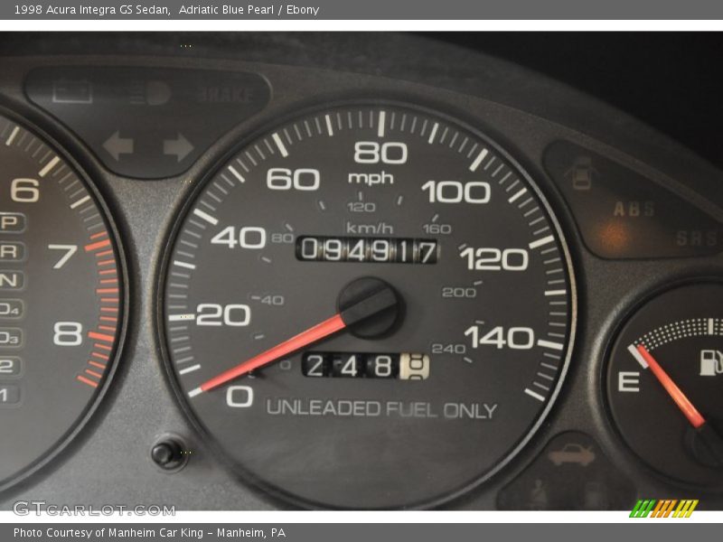 Adriatic Blue Pearl / Ebony 1998 Acura Integra GS Sedan