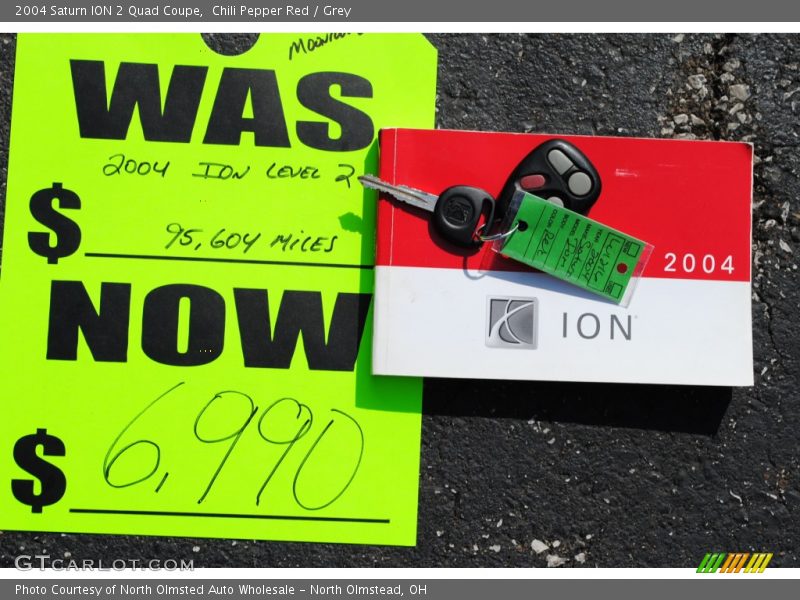 Chili Pepper Red / Grey 2004 Saturn ION 2 Quad Coupe