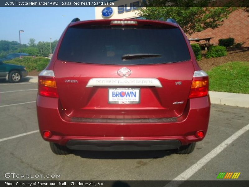 Salsa Red Pearl / Sand Beige 2008 Toyota Highlander 4WD