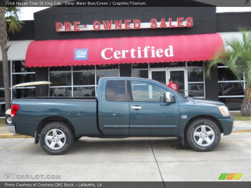 Deep Water Blue/Green / Graphite/Titanium 2004 Nissan Titan SE King Cab