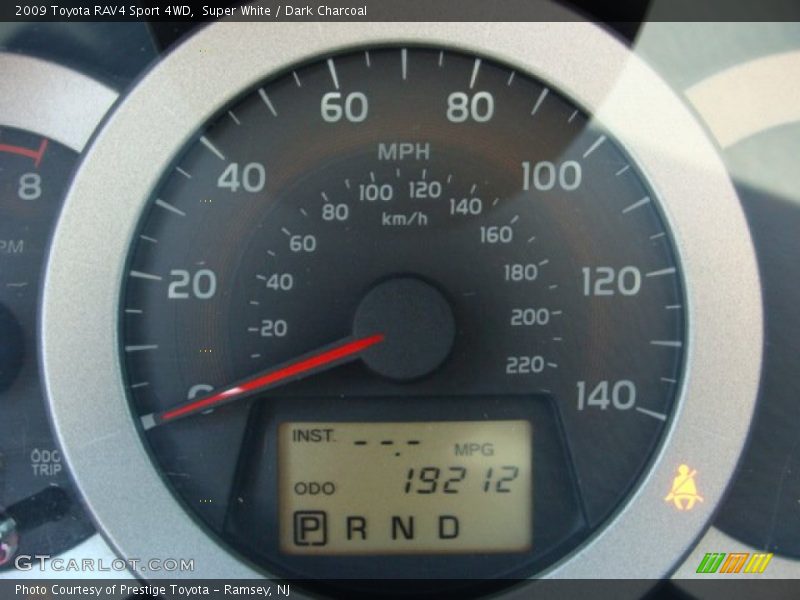 Super White / Dark Charcoal 2009 Toyota RAV4 Sport 4WD