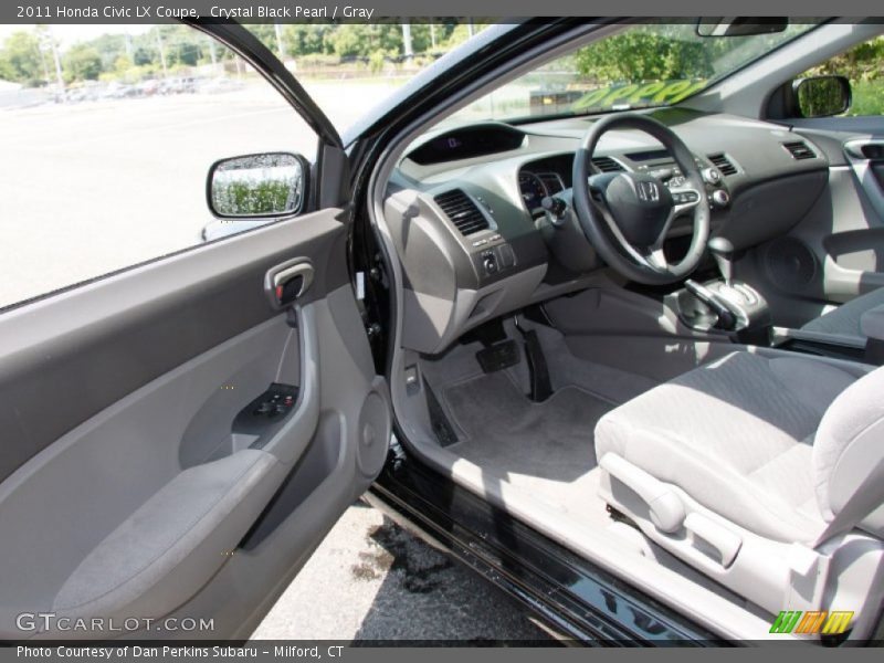 Crystal Black Pearl / Gray 2011 Honda Civic LX Coupe