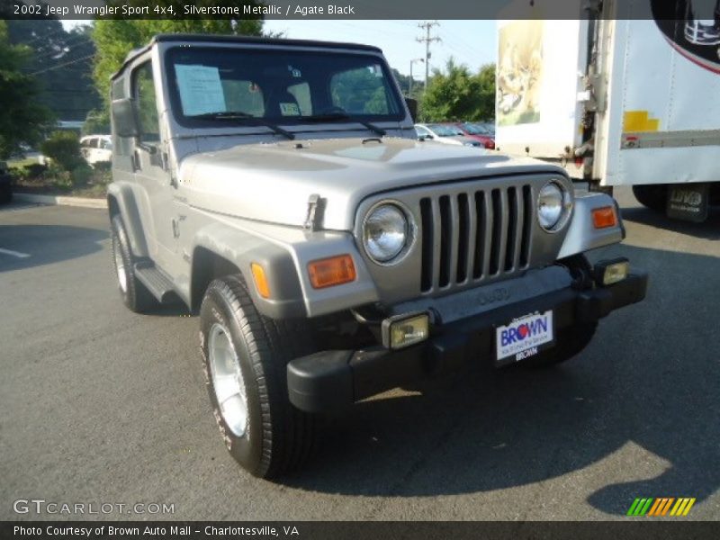 Silverstone Metallic / Agate Black 2002 Jeep Wrangler Sport 4x4