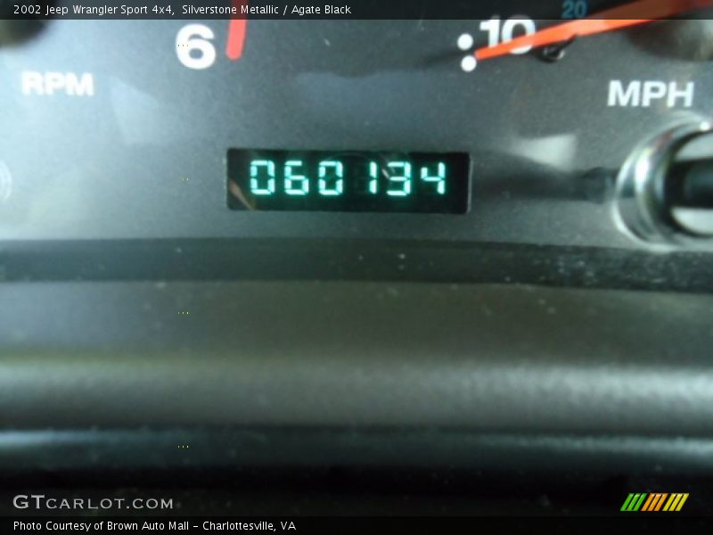 Silverstone Metallic / Agate Black 2002 Jeep Wrangler Sport 4x4
