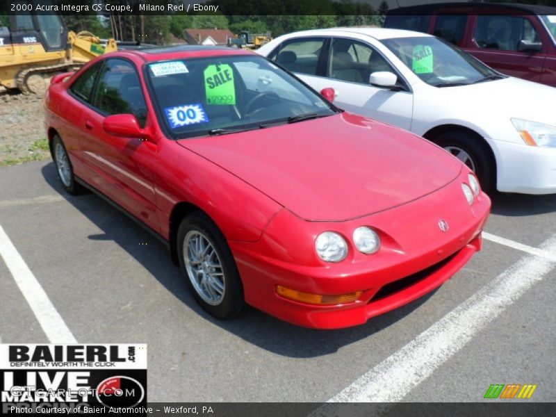 Milano Red / Ebony 2000 Acura Integra GS Coupe