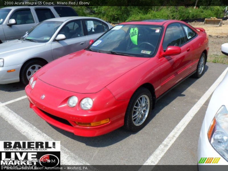 Milano Red / Ebony 2000 Acura Integra GS Coupe