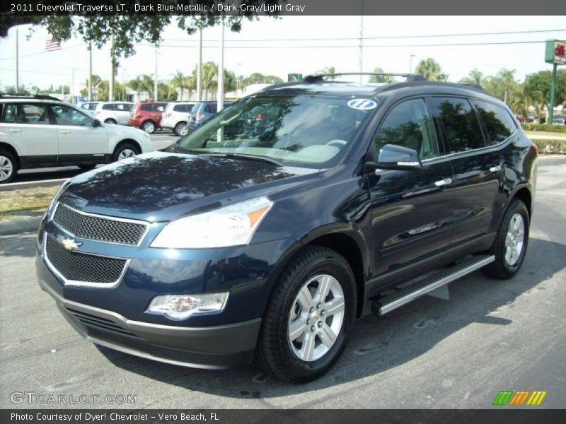 Dark Blue Metallic / Dark Gray/Light Gray 2011 Chevrolet Traverse LT