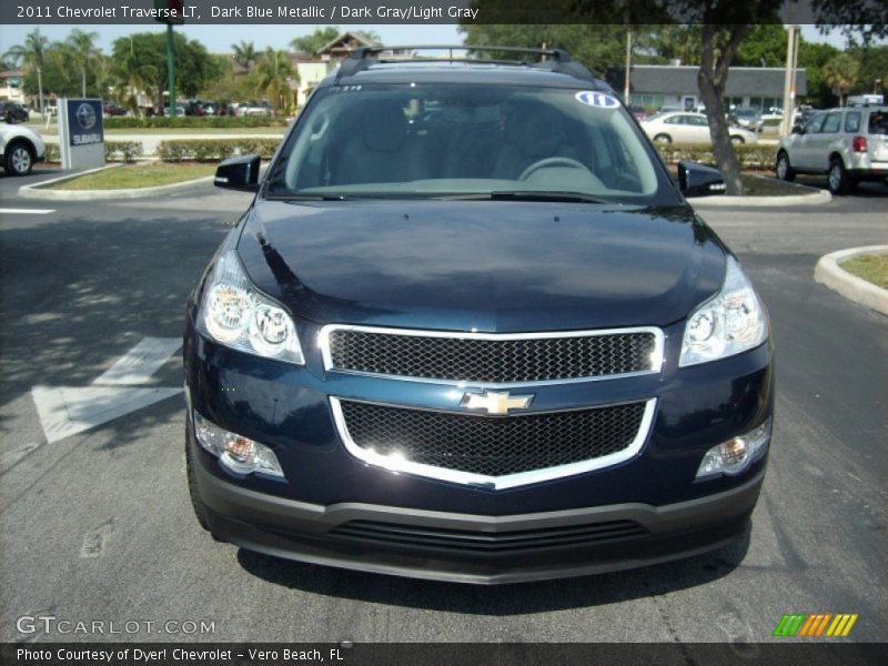 Dark Blue Metallic / Dark Gray/Light Gray 2011 Chevrolet Traverse LT