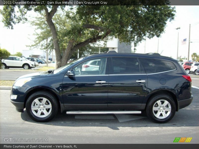 Dark Blue Metallic / Dark Gray/Light Gray 2011 Chevrolet Traverse LT