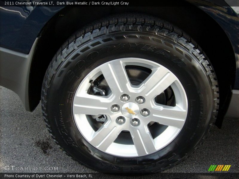 Dark Blue Metallic / Dark Gray/Light Gray 2011 Chevrolet Traverse LT