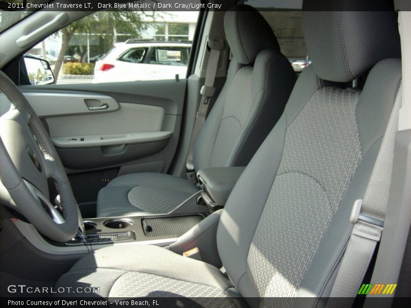 Dark Blue Metallic / Dark Gray/Light Gray 2011 Chevrolet Traverse LT