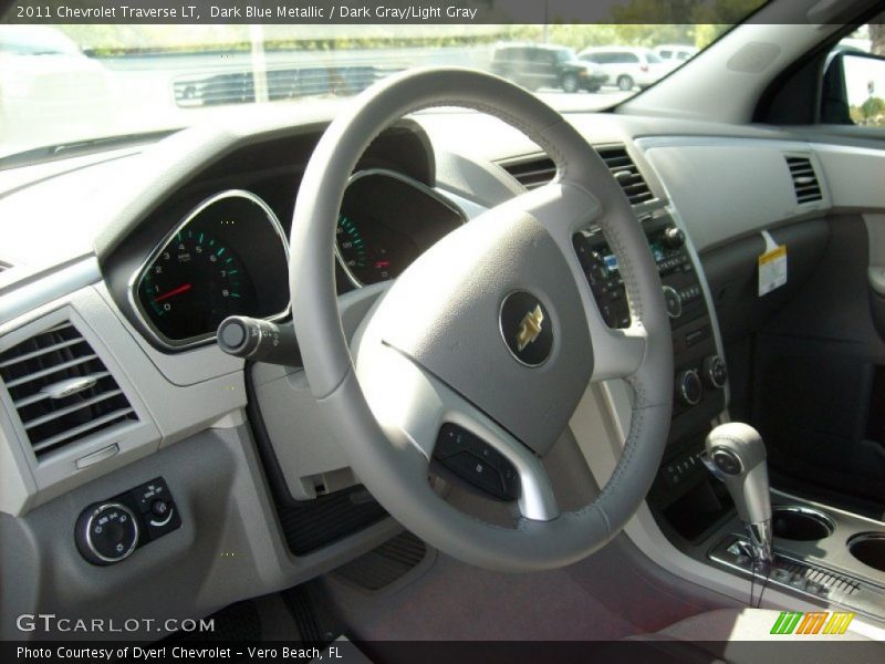 Dark Blue Metallic / Dark Gray/Light Gray 2011 Chevrolet Traverse LT