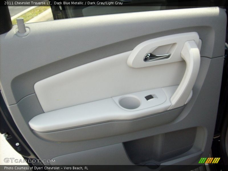 Dark Blue Metallic / Dark Gray/Light Gray 2011 Chevrolet Traverse LT