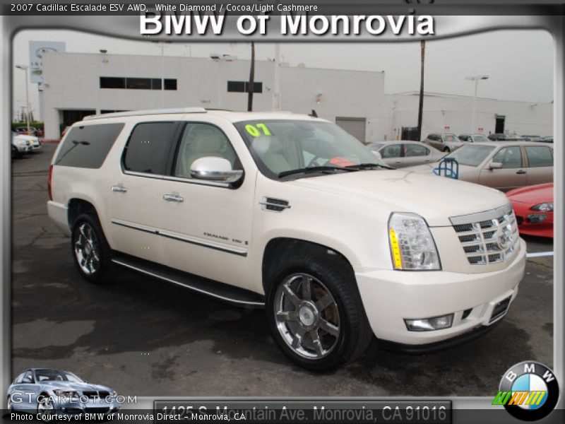 White Diamond / Cocoa/Light Cashmere 2007 Cadillac Escalade ESV AWD