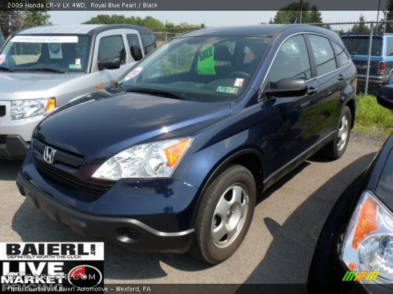 Royal Blue Pearl / Black 2009 Honda CR-V LX 4WD
