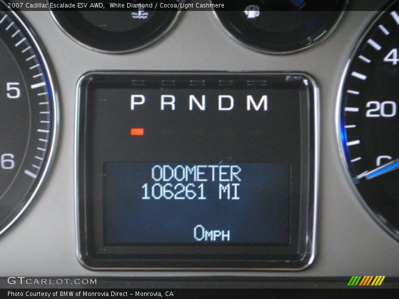 White Diamond / Cocoa/Light Cashmere 2007 Cadillac Escalade ESV AWD
