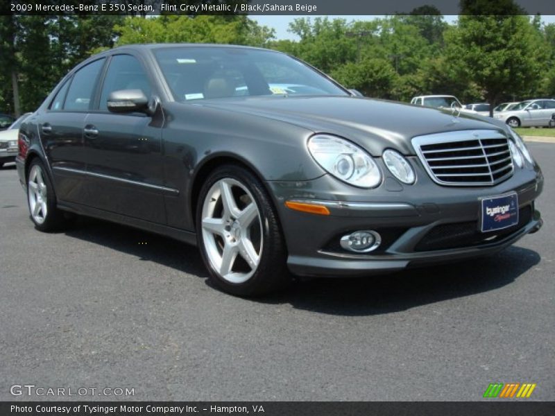 Flint Grey Metallic / Black/Sahara Beige 2009 Mercedes-Benz E 350 Sedan