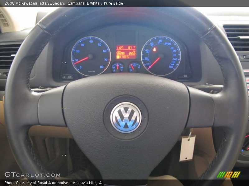 Campanella White / Pure Beige 2008 Volkswagen Jetta SE Sedan