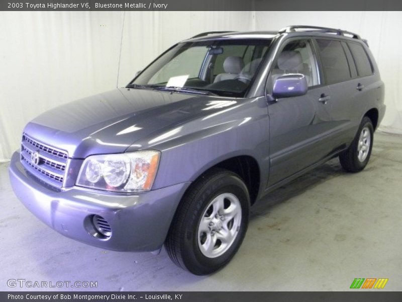 Bluestone Metallic / Ivory 2003 Toyota Highlander V6