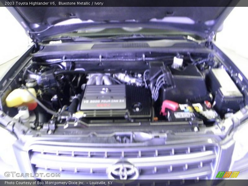 Bluestone Metallic / Ivory 2003 Toyota Highlander V6