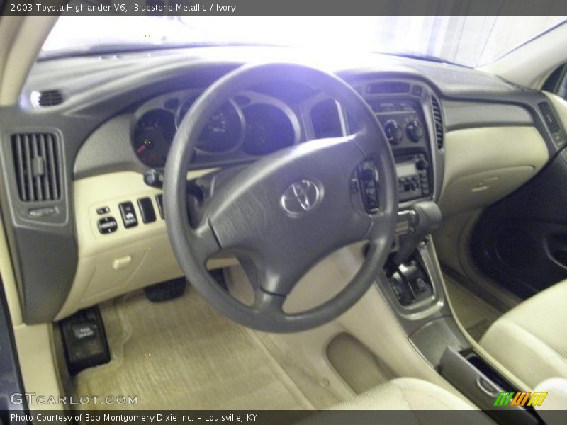 Bluestone Metallic / Ivory 2003 Toyota Highlander V6