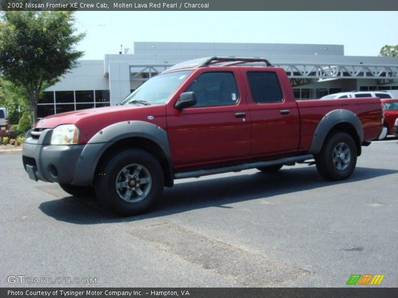 Molten Lava Red Pearl / Charcoal 2002 Nissan Frontier XE Crew Cab