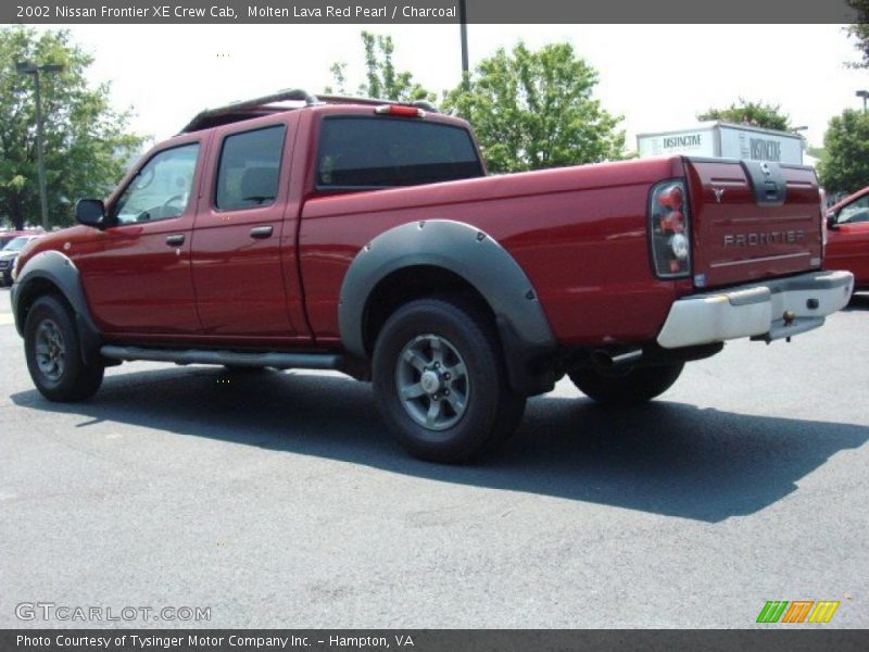 Molten Lava Red Pearl / Charcoal 2002 Nissan Frontier XE Crew Cab