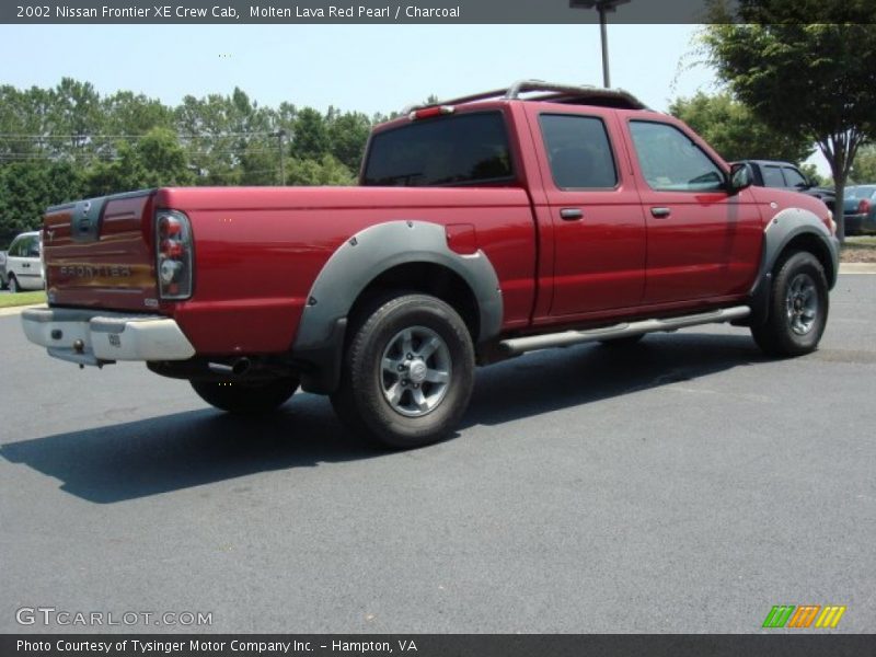 Molten Lava Red Pearl / Charcoal 2002 Nissan Frontier XE Crew Cab